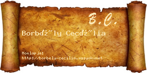 Borbély Cecília névjegykártya